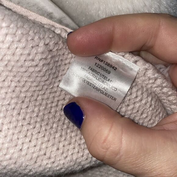 Lovestitch Pink faux suede and fur Cardigan Sweater medium - Picture 6 of 7